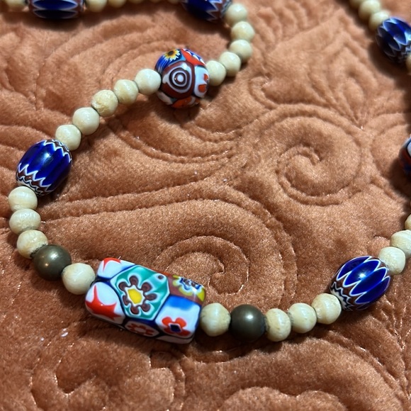 Vintage Antler-Bone Venetian Murano Glass Trade Bead African Necklace - Picture 15 of 15